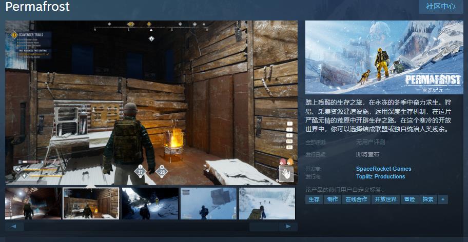 寒冬生存遊戲《永凍紀元》上架STEAM平台支持中文