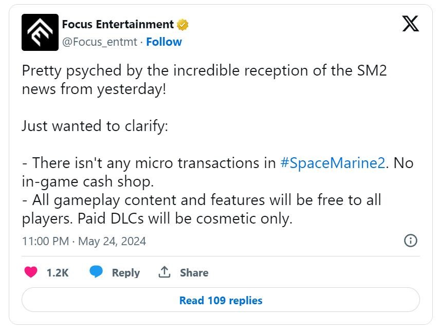 《戰鎚40K：星際戰士2》發行商確認：沒有微交易系統