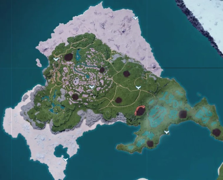 《幻獸帕魯》0.3.1櫻花島地圖點位