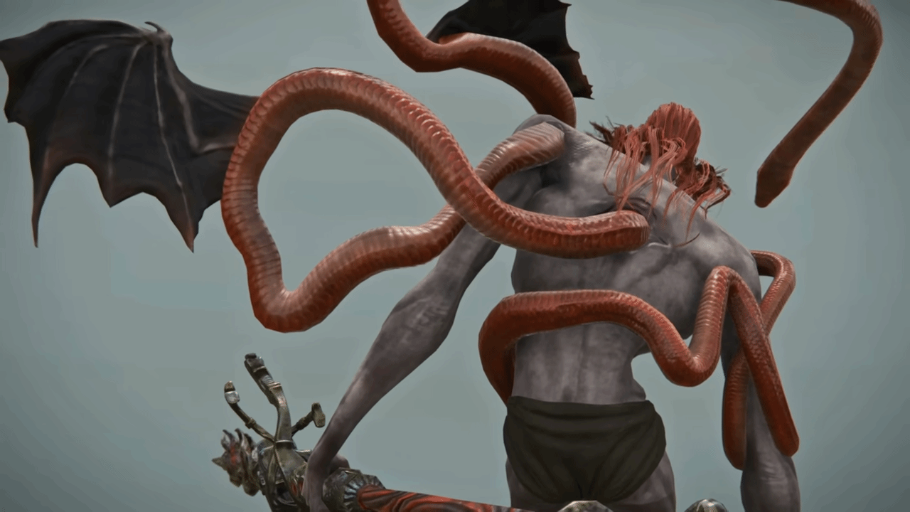 《艾爾登法環》梅瑟莫建模視頻 恐怖大蛇穿透身體