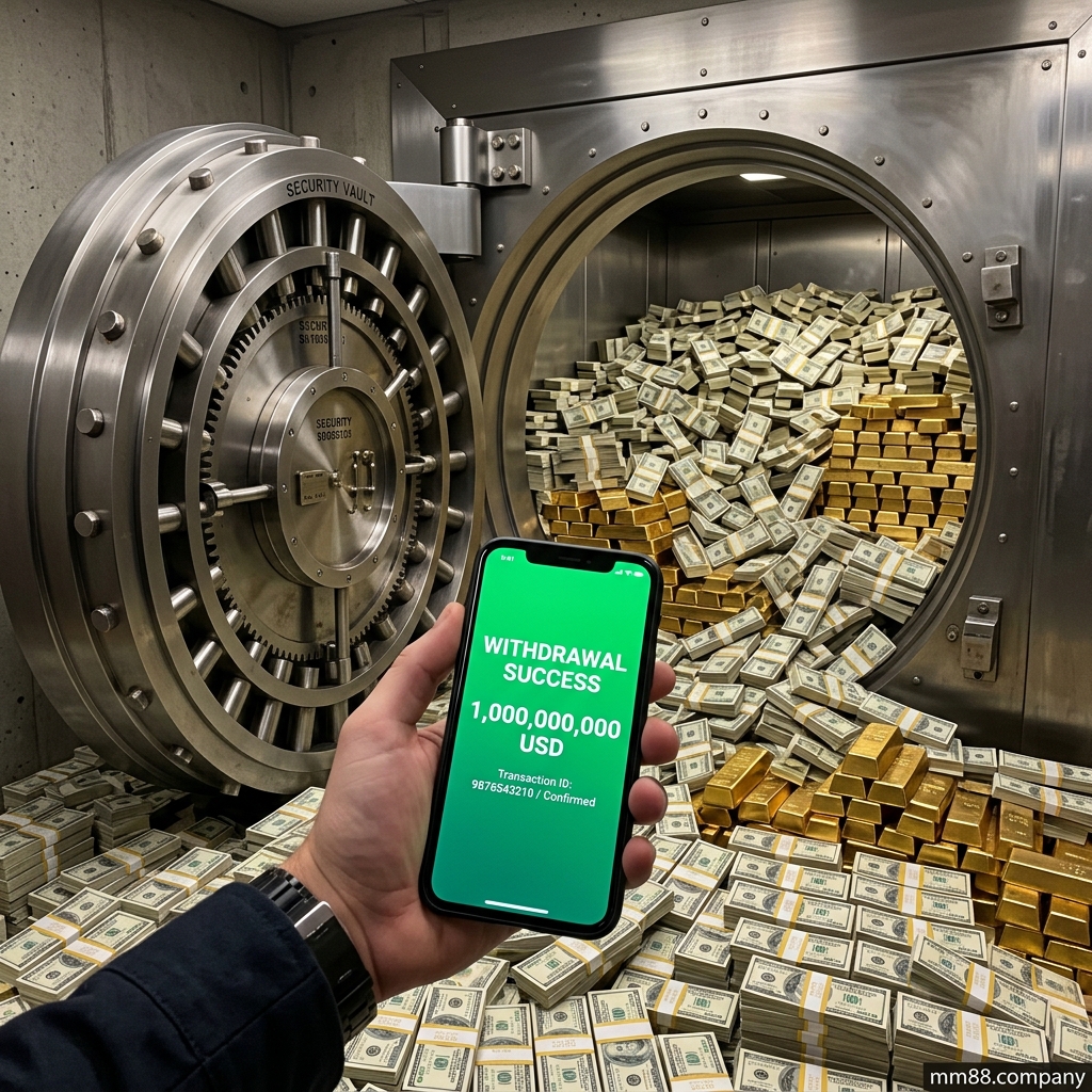 Hình ảnh hầm kho báu két sắt nhà cái trả thưởng lớn qua điện thoại bằng phần mềm MM88 app