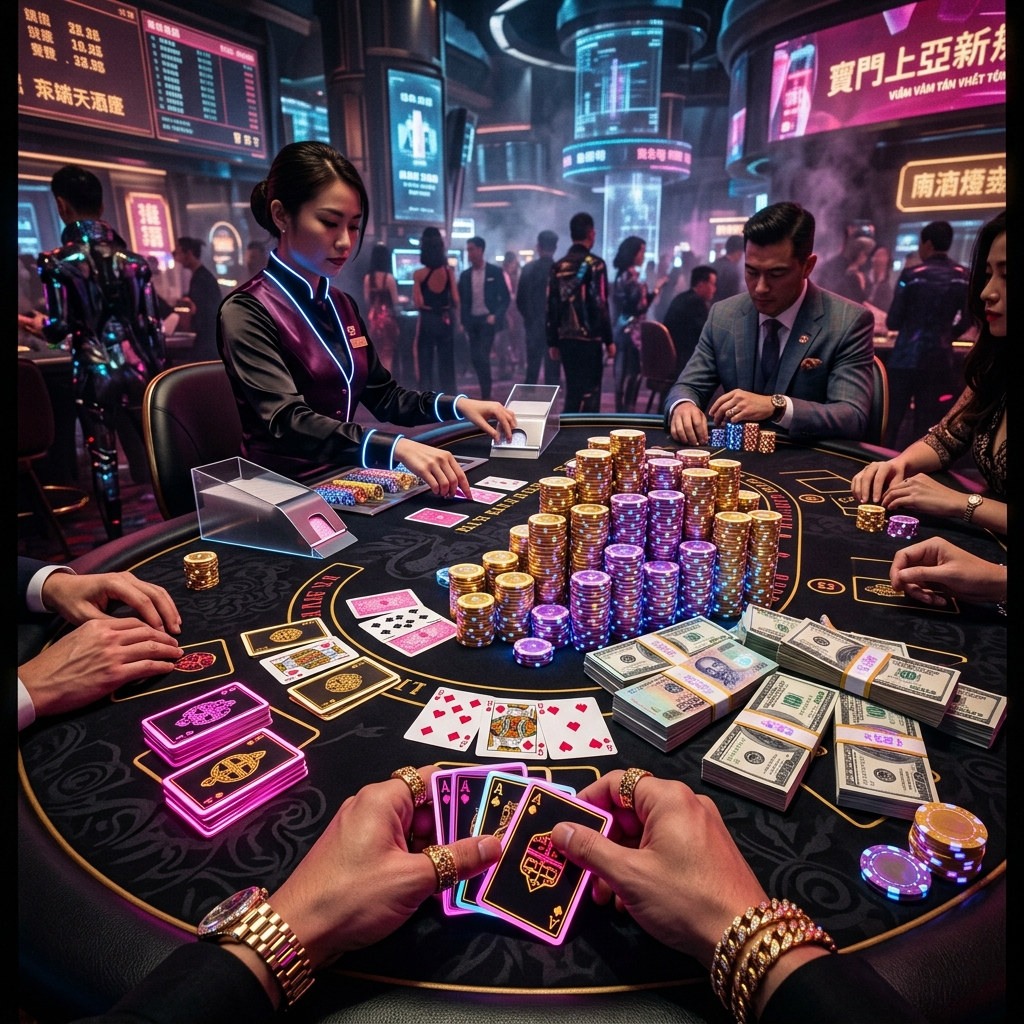 First person view of VIP Asian casino table playing Vietnamese card game tien len mien nam at MM88