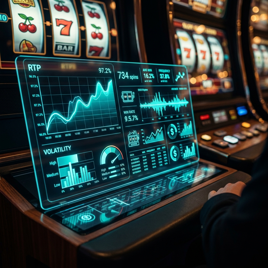 Bảng số liệu radar không gian số phân tích chỉ số xác suất RTP và Volatility của dòng máy xèng đánh bạc chuẩn 2026
